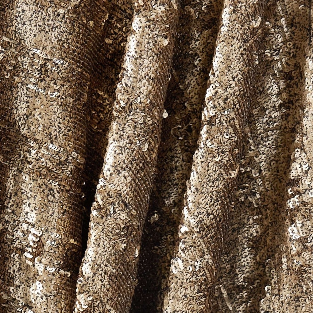 Gold One-Shoulder Sequin Fringe Mini Dress - Picture 7 of 10